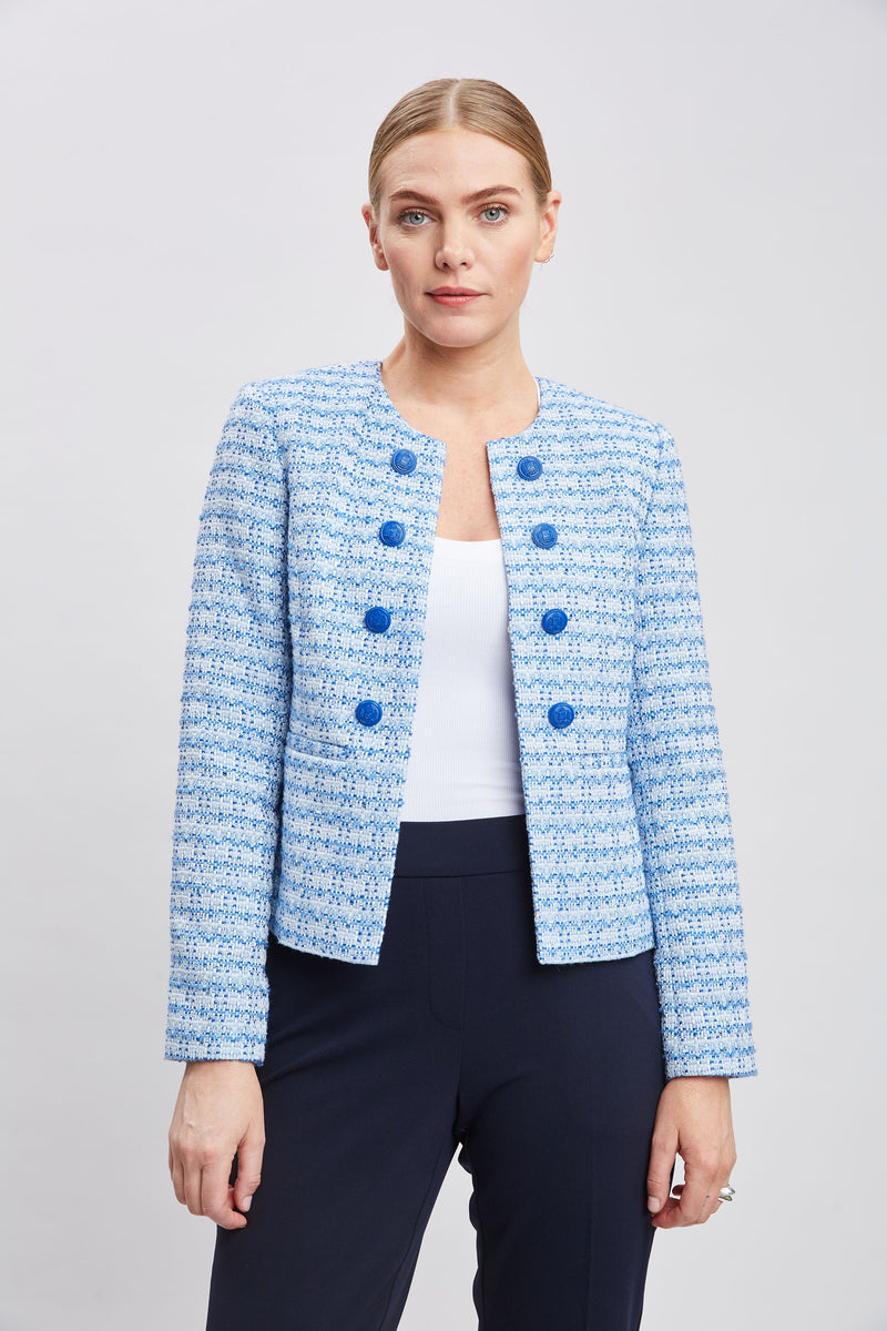 T-Tahari Tweed Button Jacket