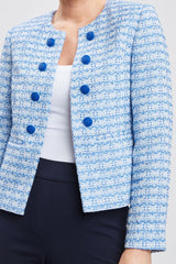 T-Tahari Tweed Button Jacket