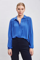 T-Tahari Shirred Button Down Shirt