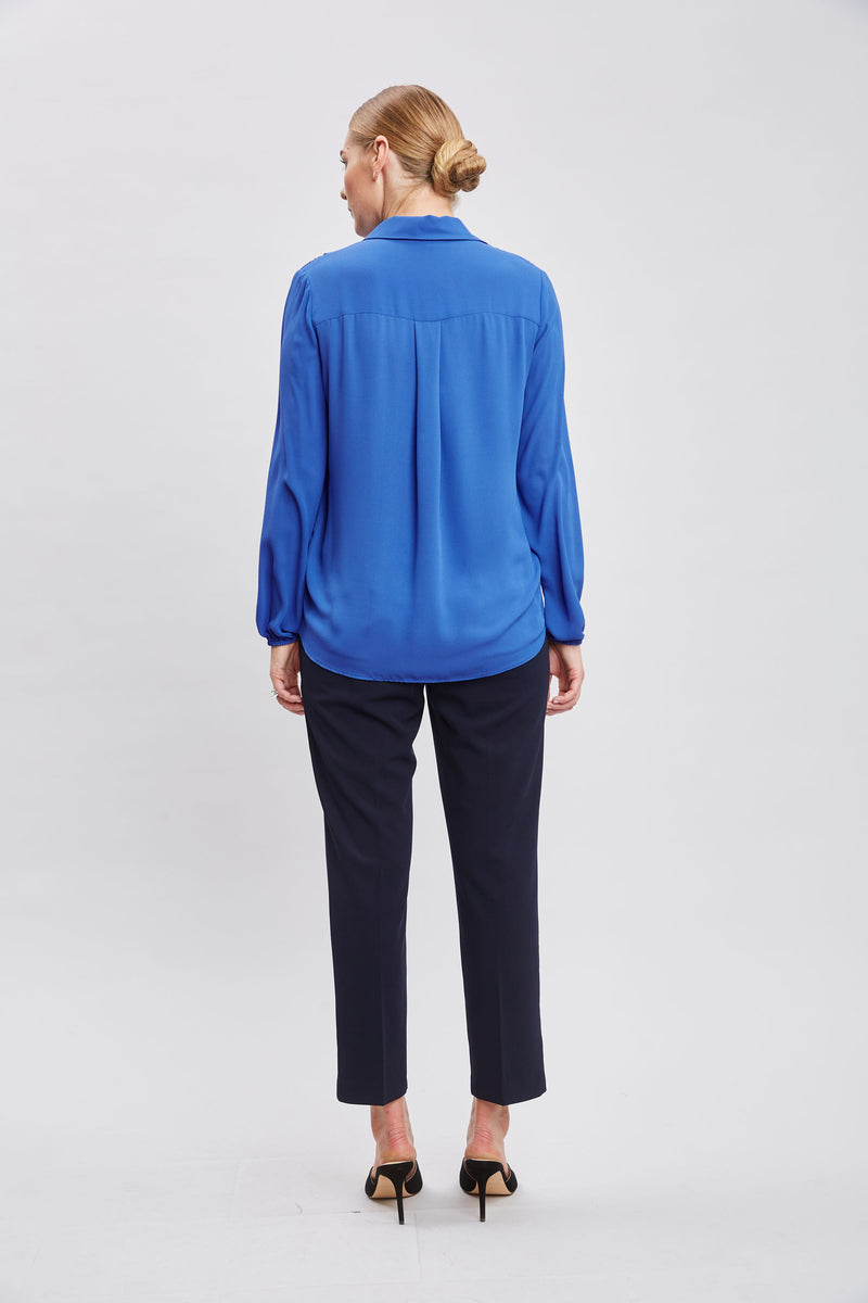 T-Tahari Shirred Button Down Shirt