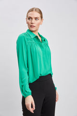 T-Tahari Shirred Button Down Shirt
