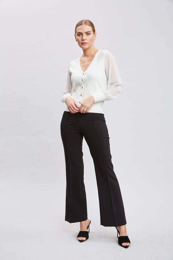 T-Tahari Chiffon Sleeve Cardigan