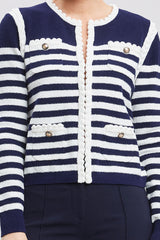 T-Tahari Striped Cardigan Jacket