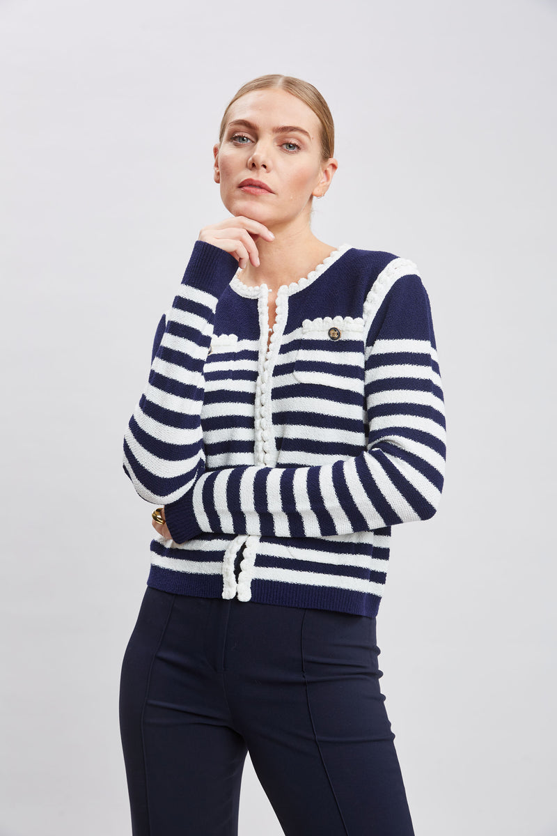 T-Tahari Striped Cardigan Jacket