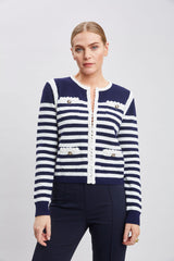 T-Tahari Striped Cardigan Jacket