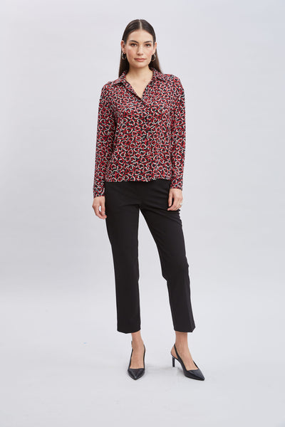 T-Tahari Heart Link Print Shirt Image 2