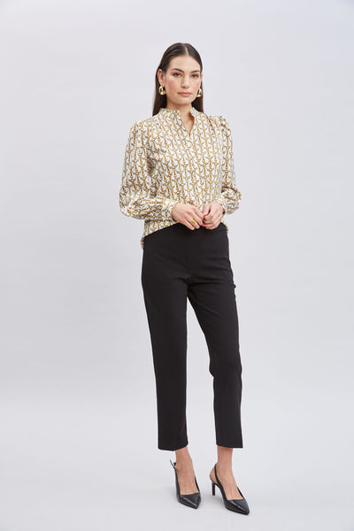 T-Tahari Chain Print Button Down Shirt Image 2