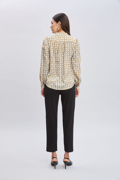 T-Tahari Chain Print Button Down Shirt Image 5