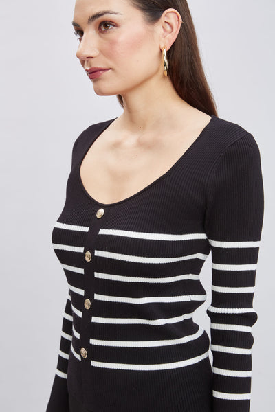 T-Tahari Sweetheart Stripe Sweater Image 4