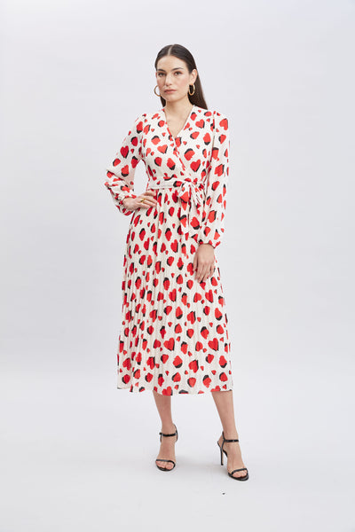 T-Tahari Shadow Heart Wrap Dress Image 1