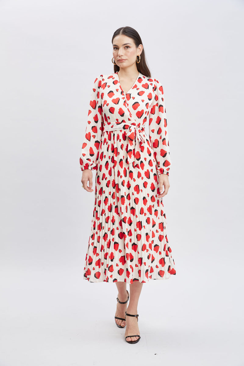 T-Tahari Shadow Heart Wrap Dress