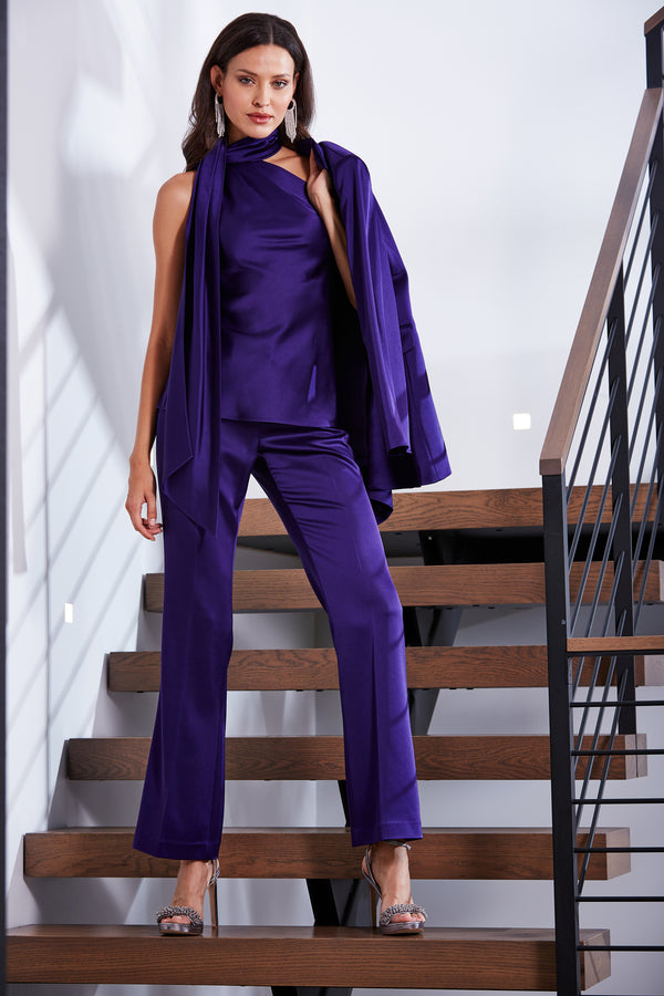 Satin Fit & Flare Pant