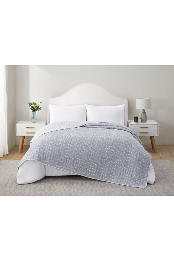 Tahari Stitched Reversible Coverlet Blanket, Queen