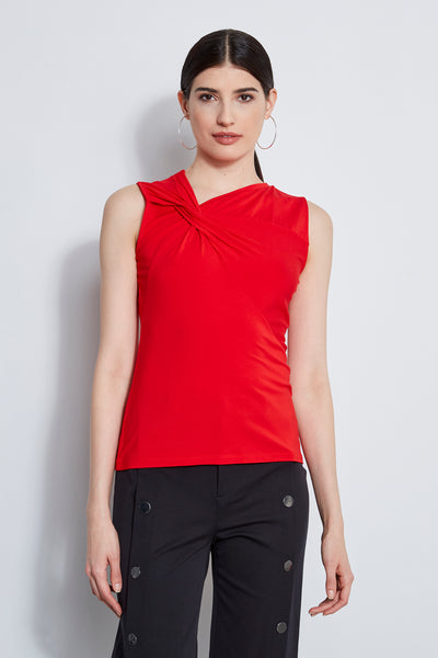 Sleeveless Asymmetric Twist Knit Image 1