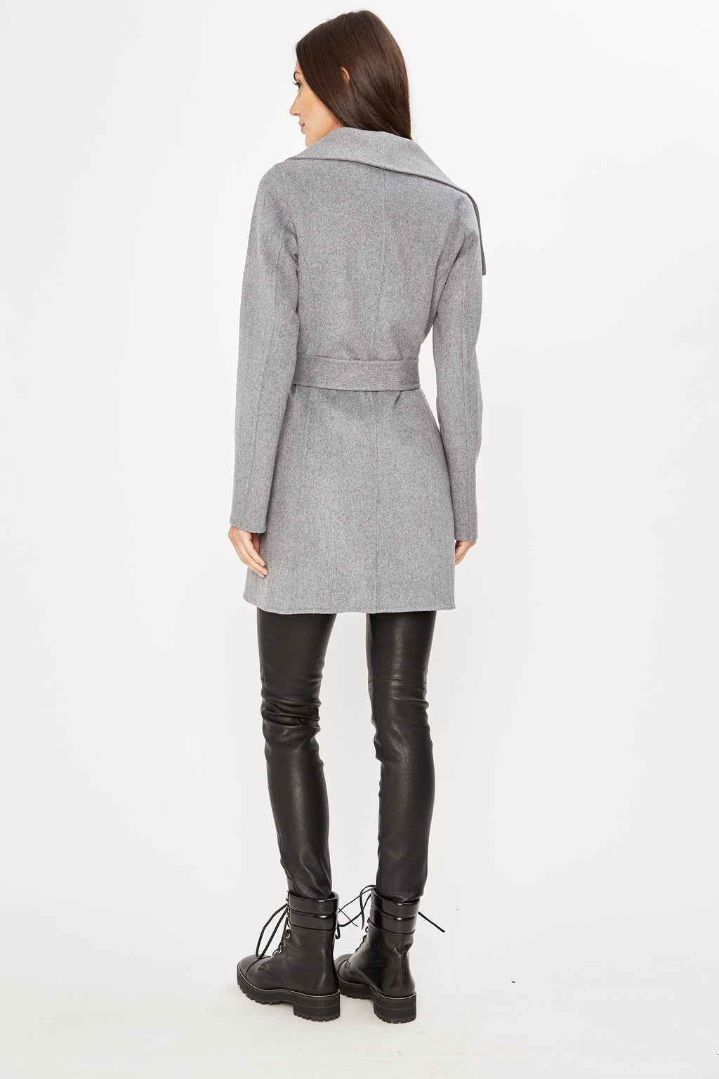 Tahari Double Face Wool Lightweight Wrap Coat Elie Tahari