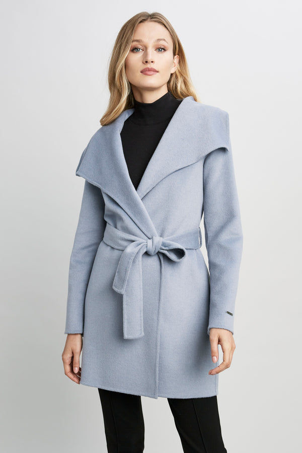 T tahari wrap online coat