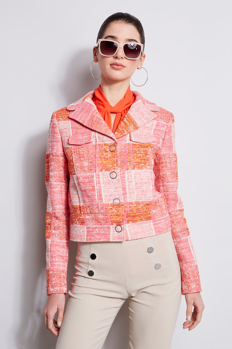 Cropped Plaid Jacket