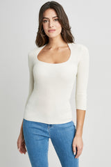 Silk/Cashmere Contour Sweater