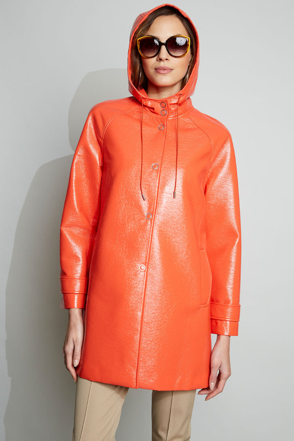 Pebbled Patent Raincoat