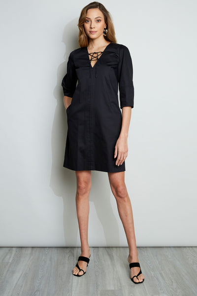 Tie Up Poplin Dress
