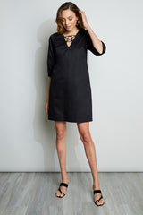 Tie Up Poplin Dress