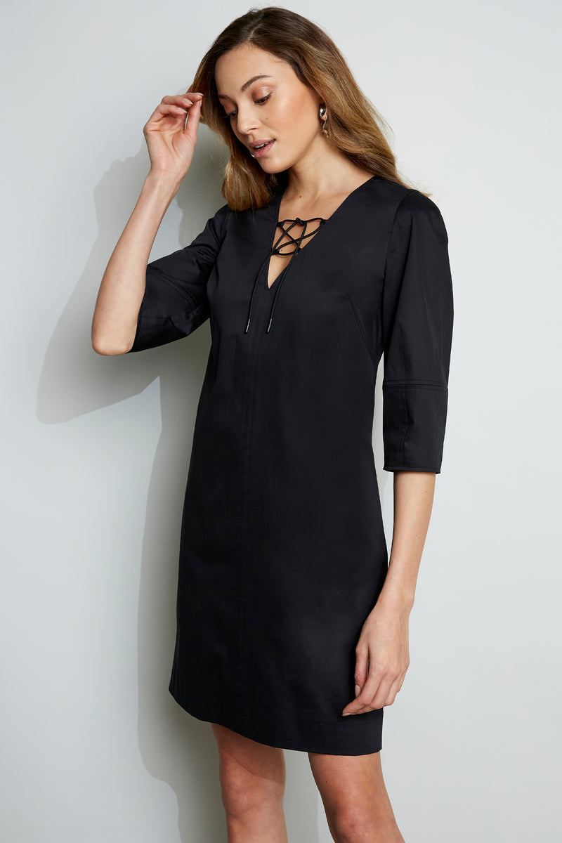 Tie Up Poplin Dress
