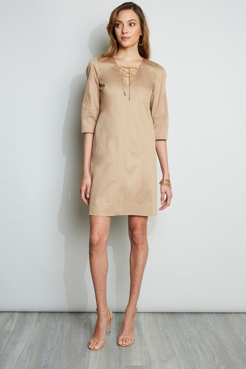 Tie Up Poplin Dress