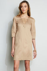 Tie Up Poplin Dress