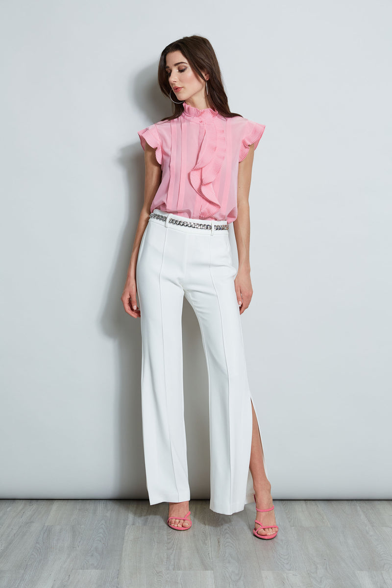 Pleated Flutter Silk Shirt
