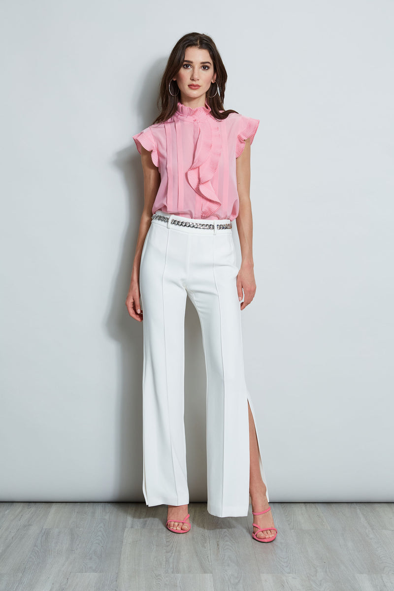 Pleated Flutter Silk Shirt
