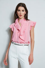 Pleated Flutter Silk Shirt