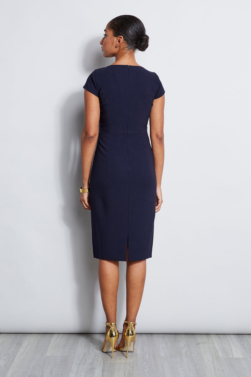 Short Sleeve Keyhole Ring Dress