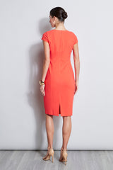 Short Sleeve Keyhole Ring Dress
