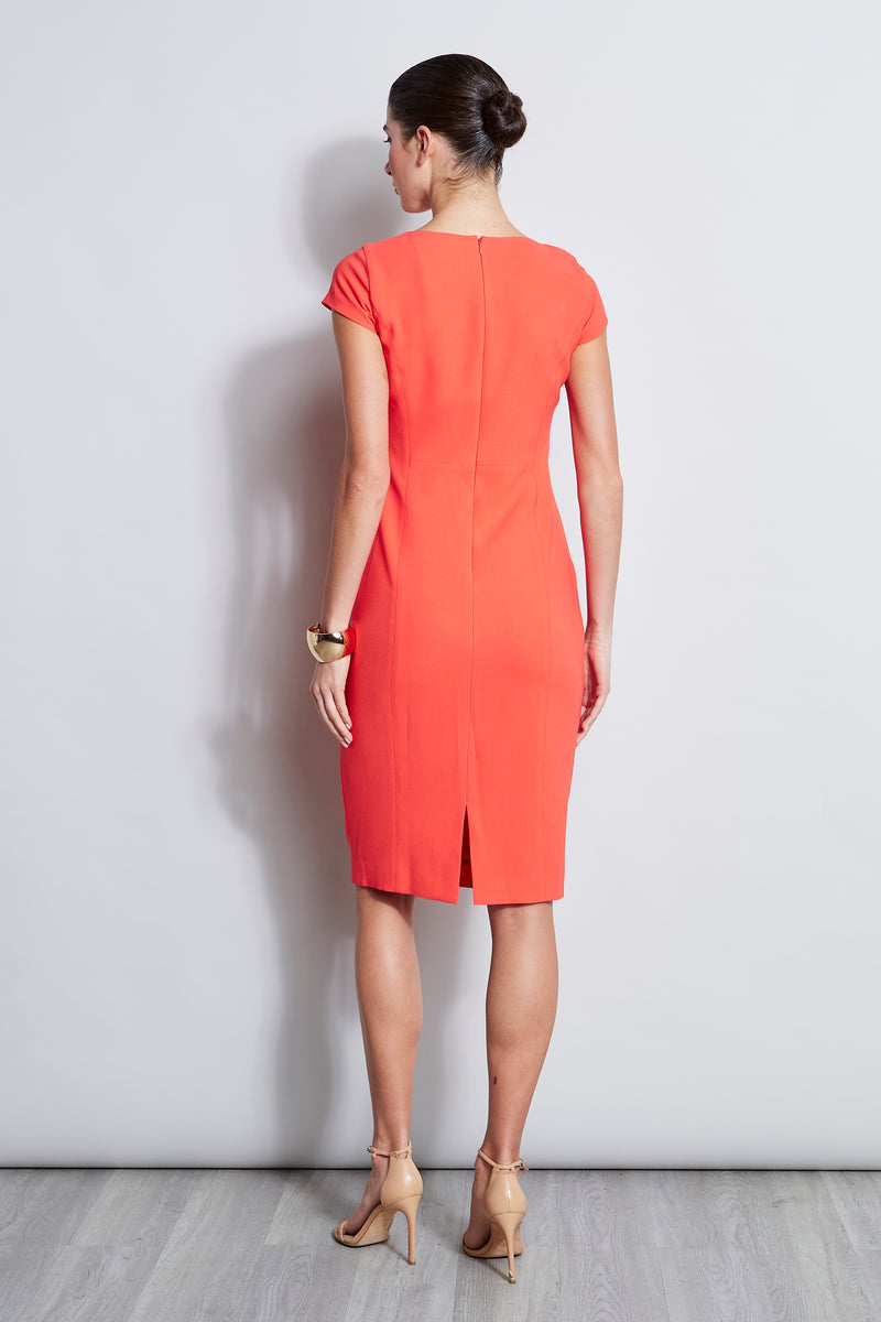 Short Sleeve Keyhole Ring Dress