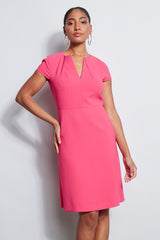 Short Sleeve Dart Fit & Flare Dress