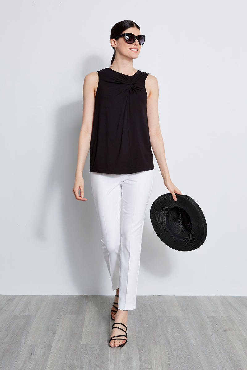 Sleeveless Asymmetric Twist Knit