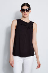 Sleeveless Asymmetric Twist Knit