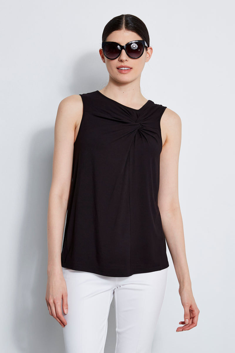 Sleeveless Asymmetric Twist Knit