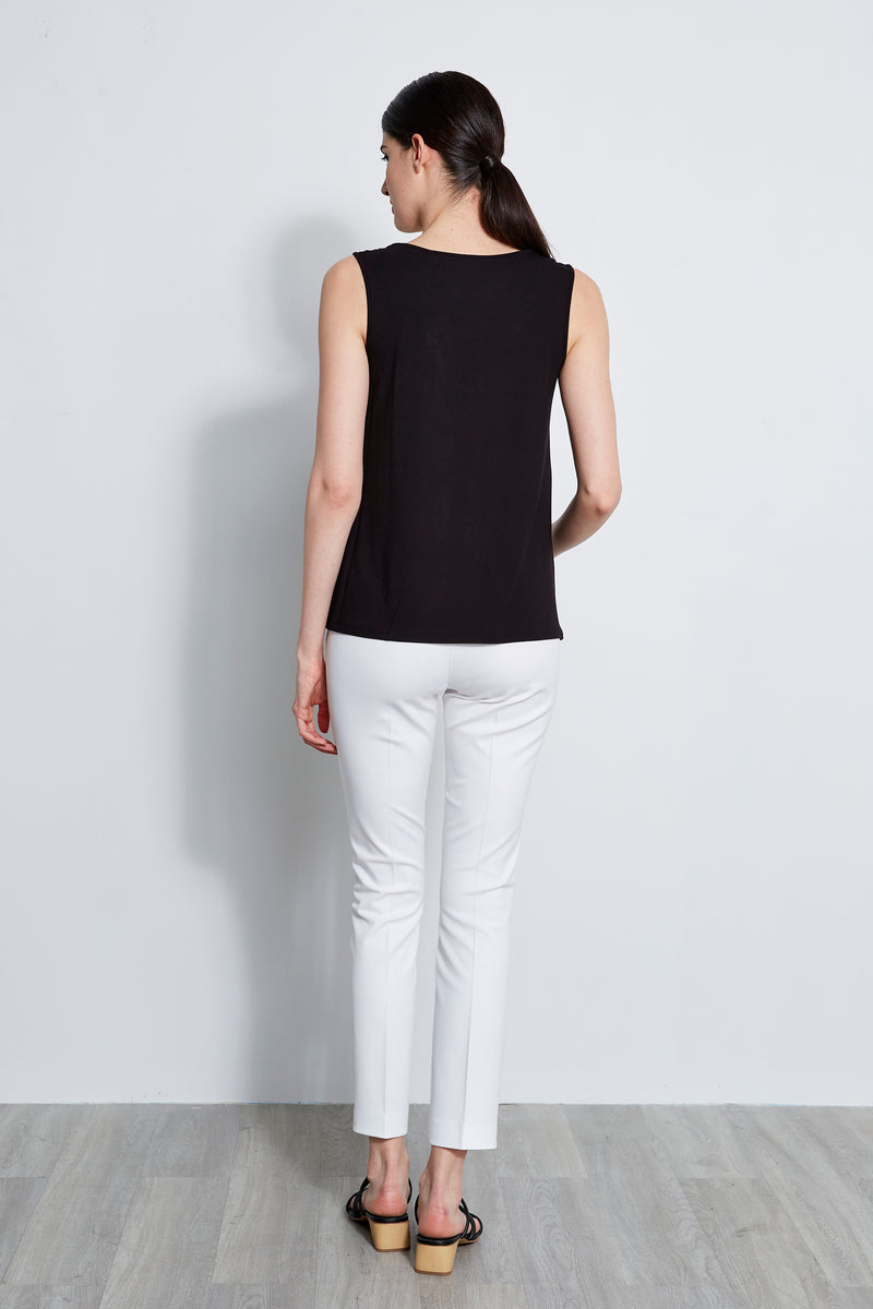 Sleeveless Asymmetric Twist Knit