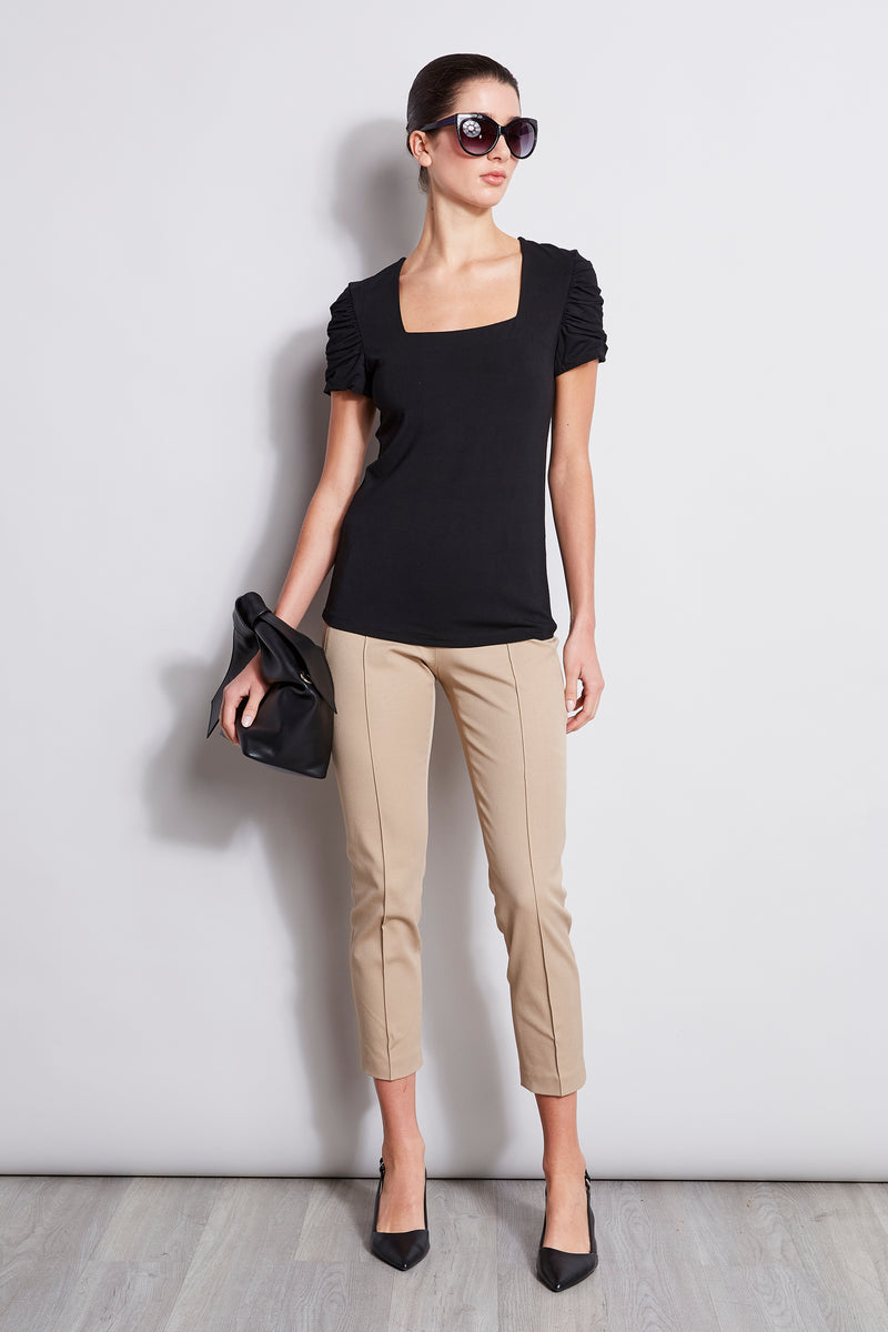 Puff Sleeve Square Neck Knit