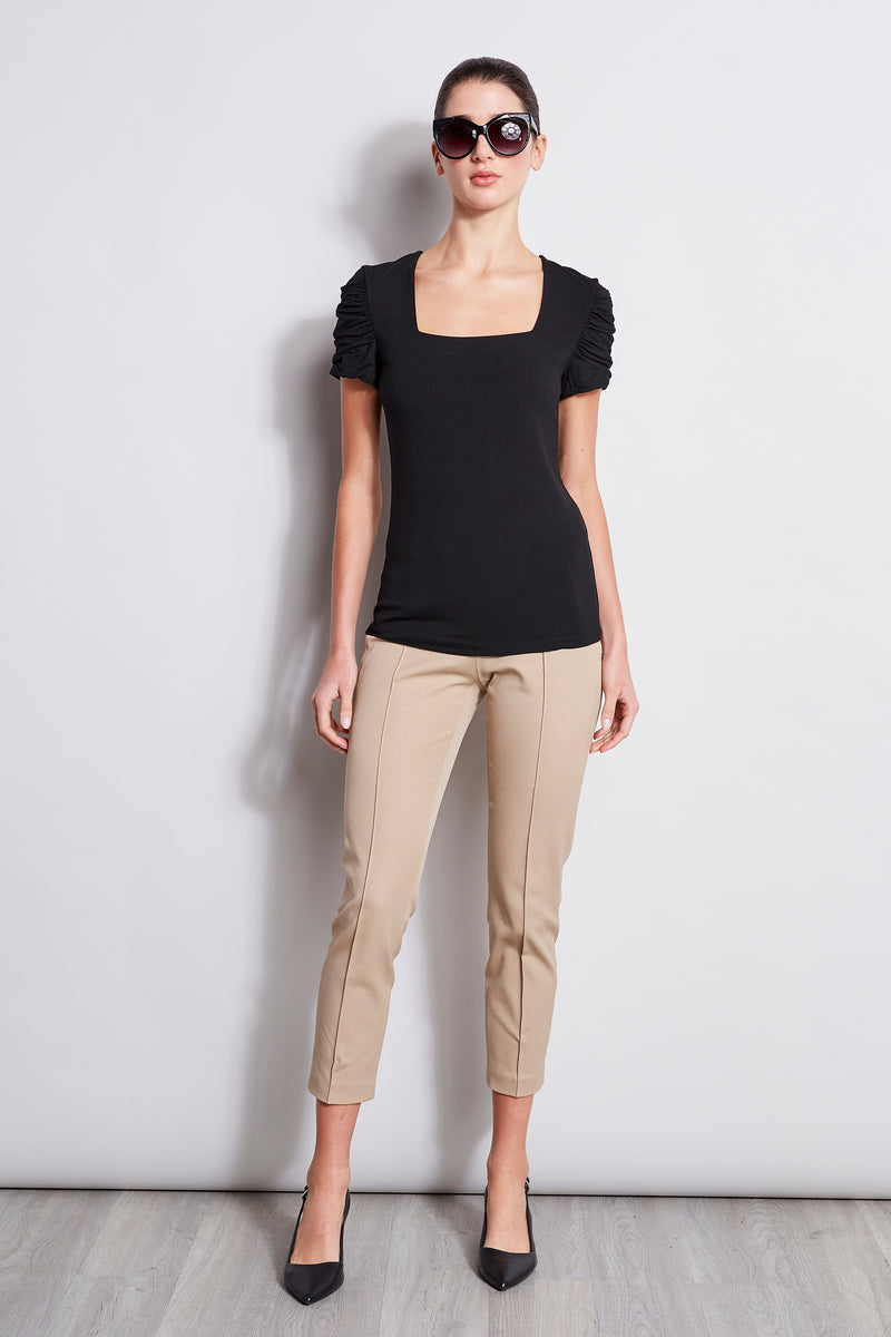 Puff Sleeve Square Neck Knit