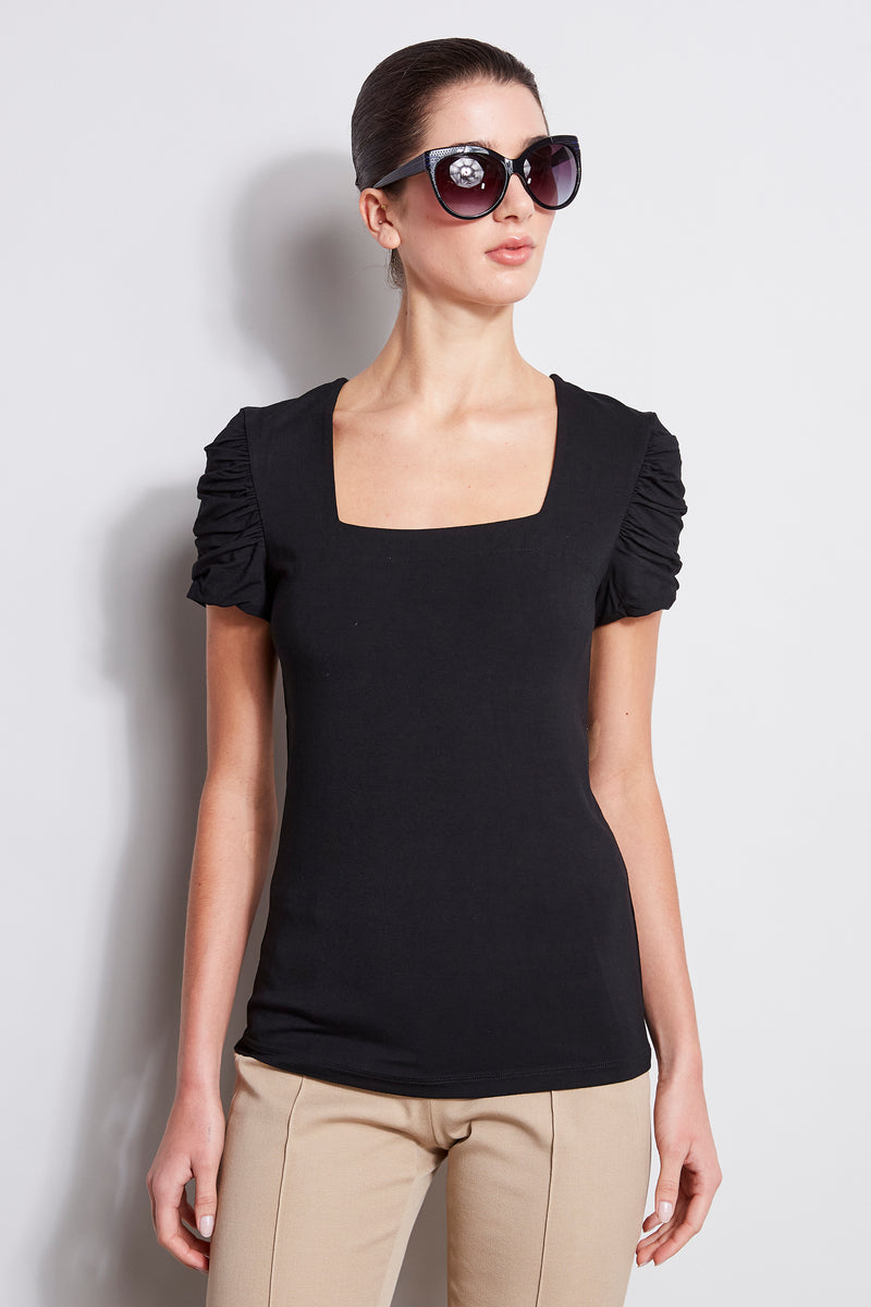 Puff Sleeve Square Neck Knit