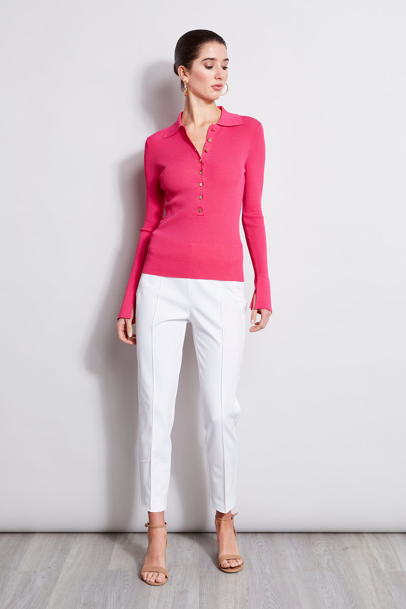 Pintuck Cropped Stretch Twill Pant – Elie Tahari