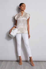 Silk Satin Flutter Shirt