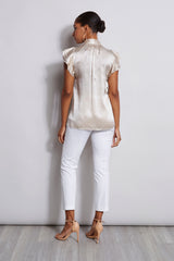 Silk Satin Flutter Shirt