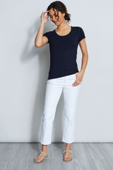 Short Sleeve Scoop Knit