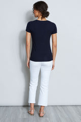 Short Sleeve Scoop Knit