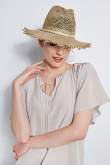 Silk Flutter Sleeve Tie Shirt