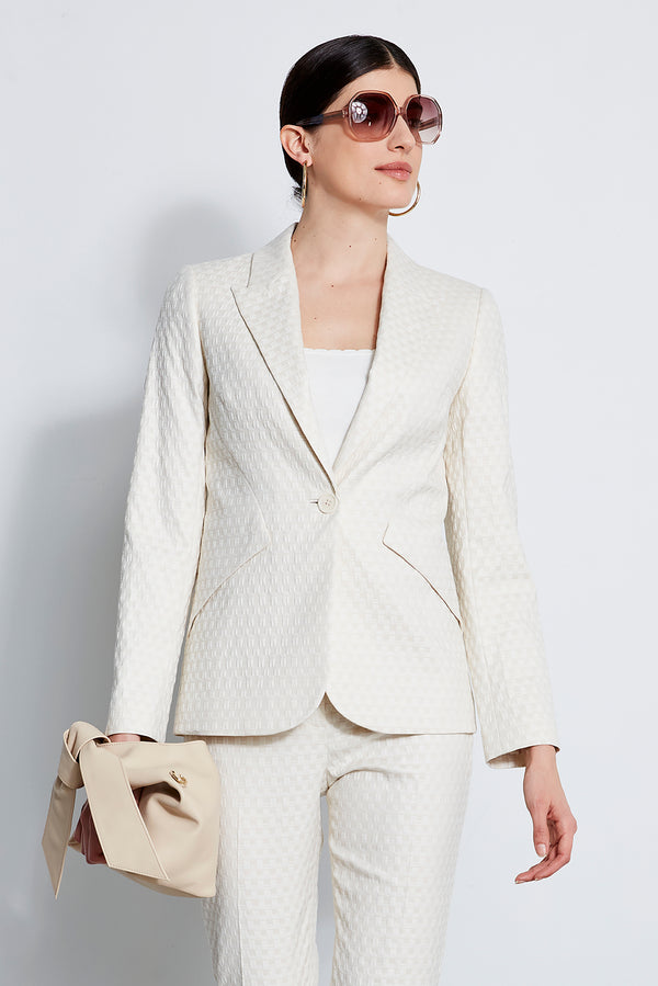 Jacquard Stretch Panel Blazer