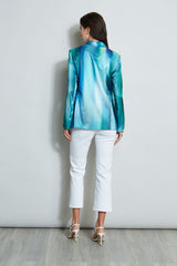 Ombre Silk Satin Blazer